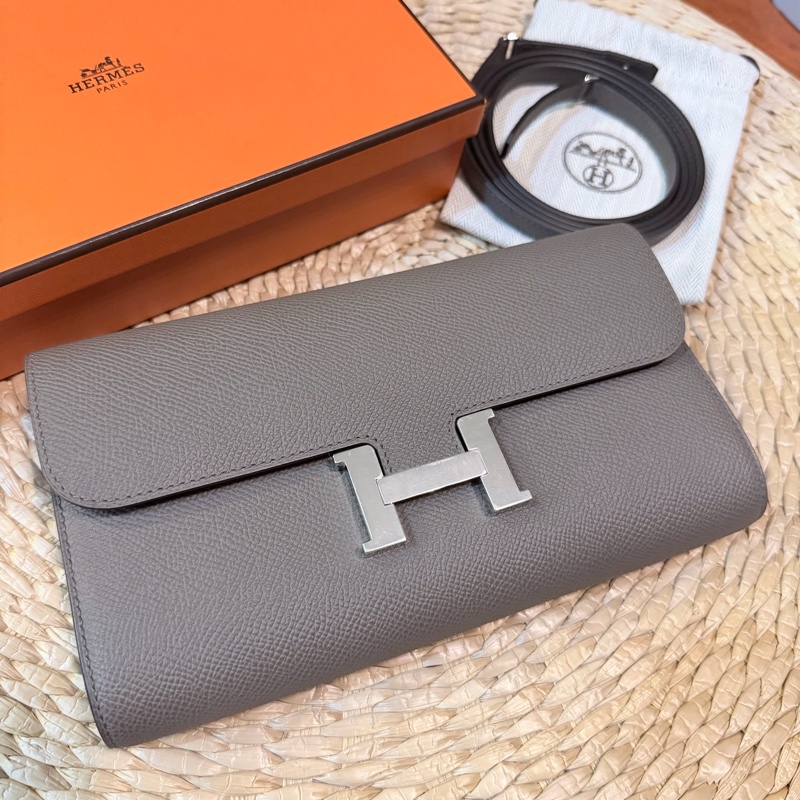 全新愛馬仕 Hermes Constance To Go 錫器灰銀扣 2026年1月購入 K刻-1