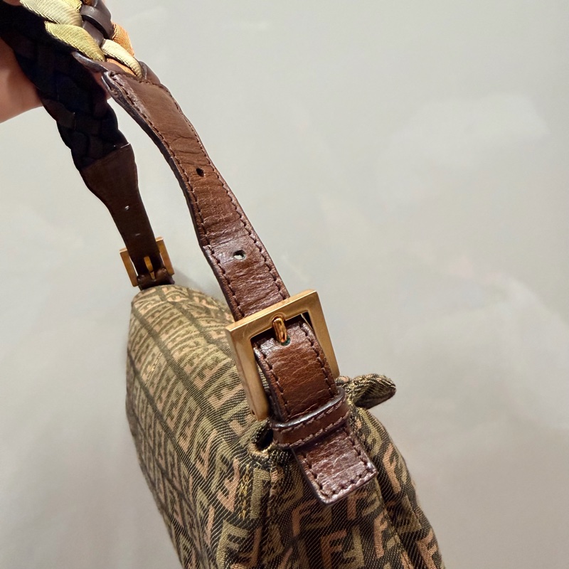 Fendi 限量款 編織 法棍包 腋下包 hobo包-6