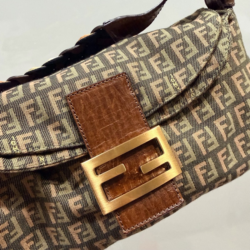 Fendi 限量款 編織 法棍包 腋下包 hobo包-10