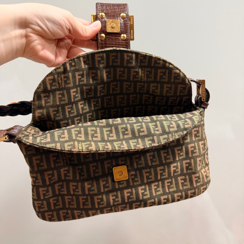 Fendi 限量款 編織 法棍包 腋下包 hobo包-21