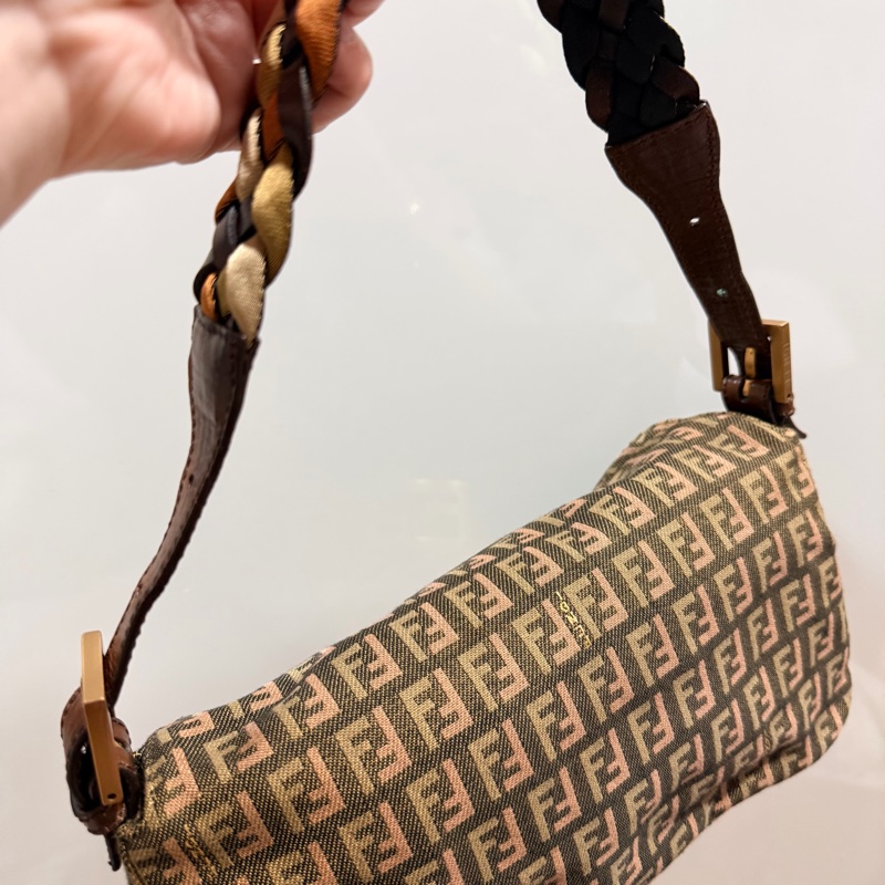 Fendi 限量款 編織 法棍包 腋下包 hobo包-27