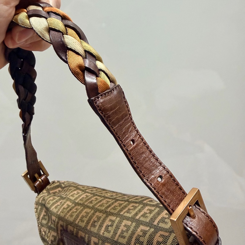 Fendi 限量款 編織 法棍包 腋下包 hobo包-33