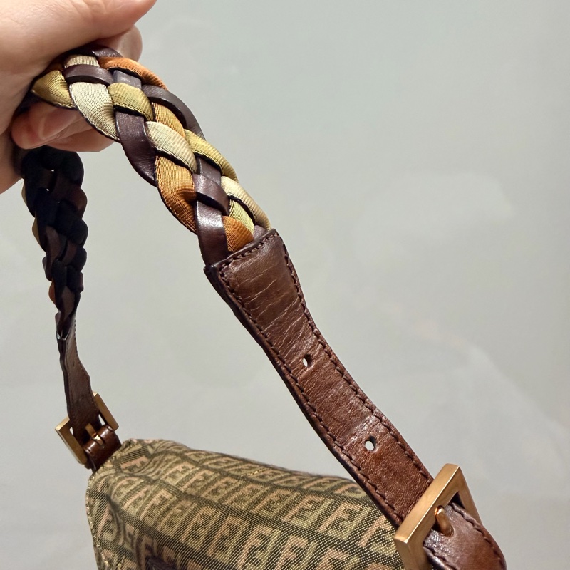 Fendi 限量款 編織 法棍包 腋下包 hobo包-34