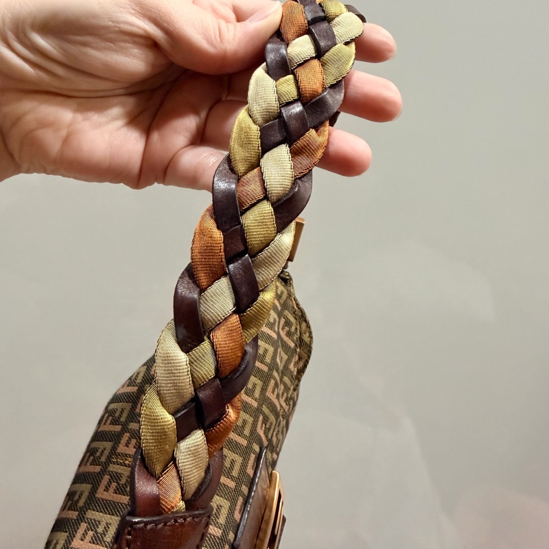 Fendi 限量款 編織 法棍包 腋下包 hobo包-35