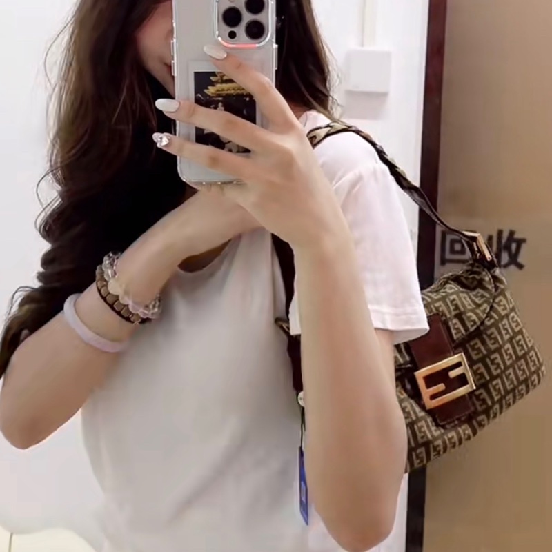 Fendi 限量款 編織 法棍包 腋下包 hobo包-43