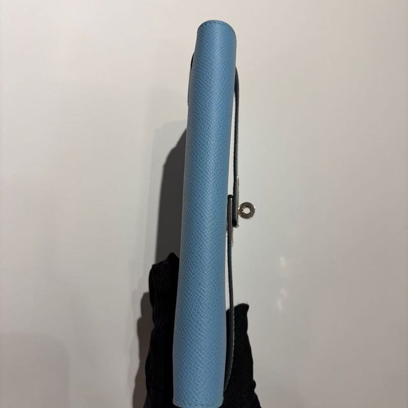 🌈Hermes🩵Kelly Wallet🩵糖果藍銀扣🌟99.5新閑置🌈Epsom皮🌟長銀包🌟愛馬仕🌟-7