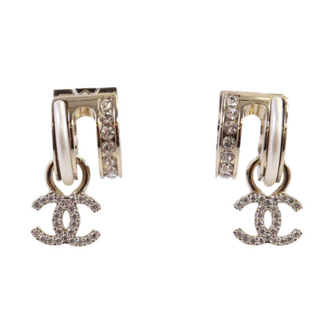 CHANEL 金屬/水鑽Earrings金扣耳環