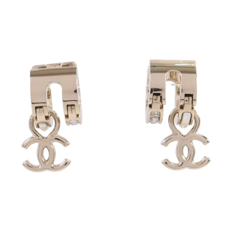 CHANEL 金屬/水鑽Earrings金扣耳環-2