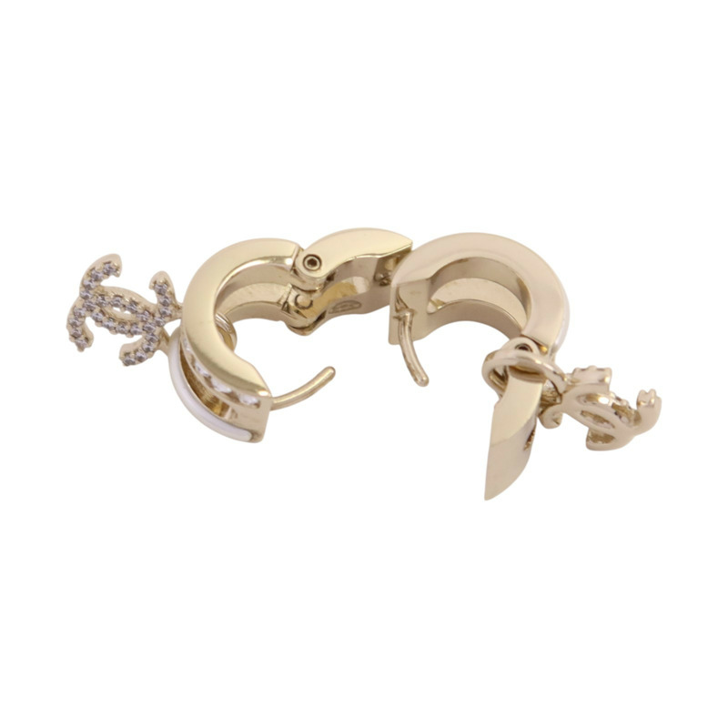 CHANEL 金屬/水鑽Earrings金扣耳環-3