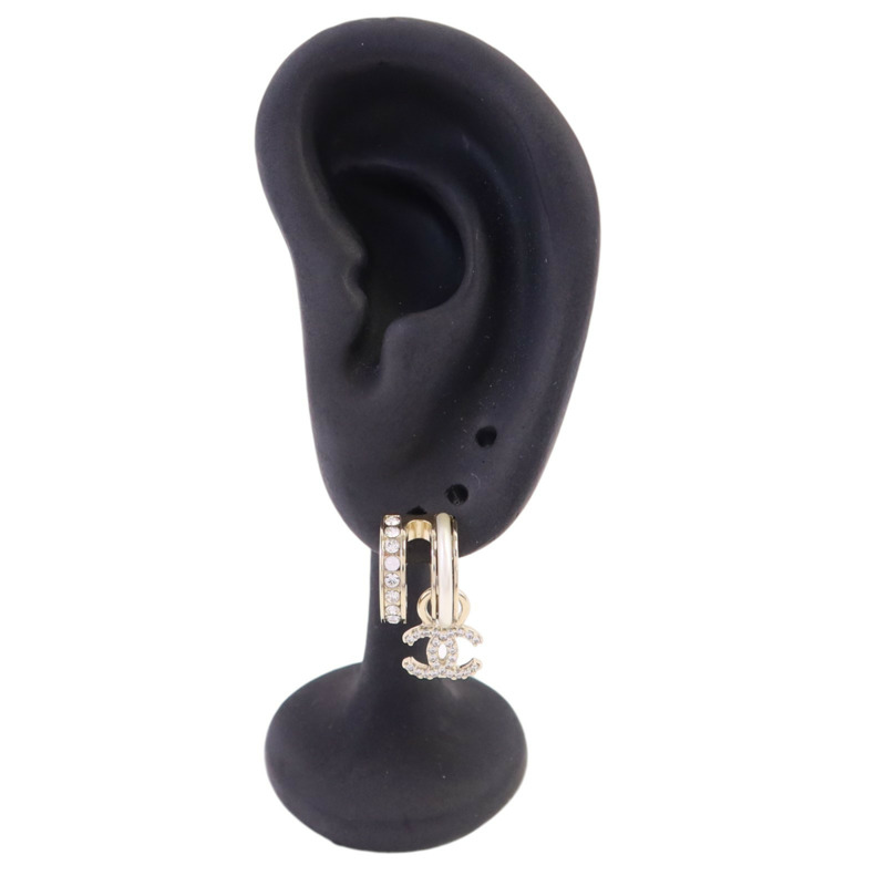 CHANEL 金屬/水鑽Earrings金扣耳環-6