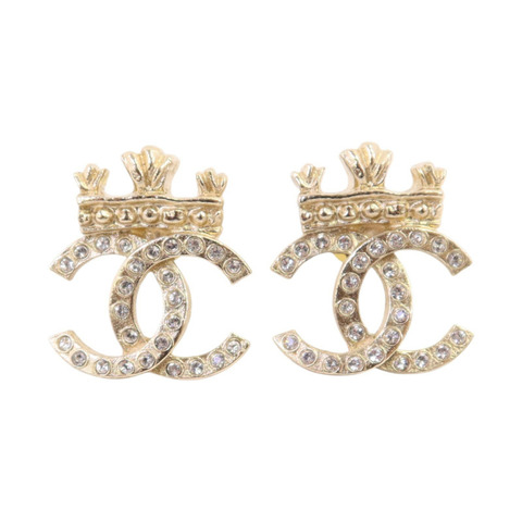 CHANEL 金屬/水鑽Earrings金扣耳環