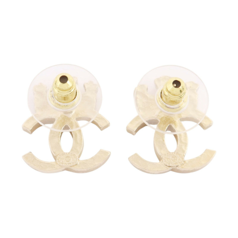 CHANEL 金屬/水鑽Earrings金扣耳環-2