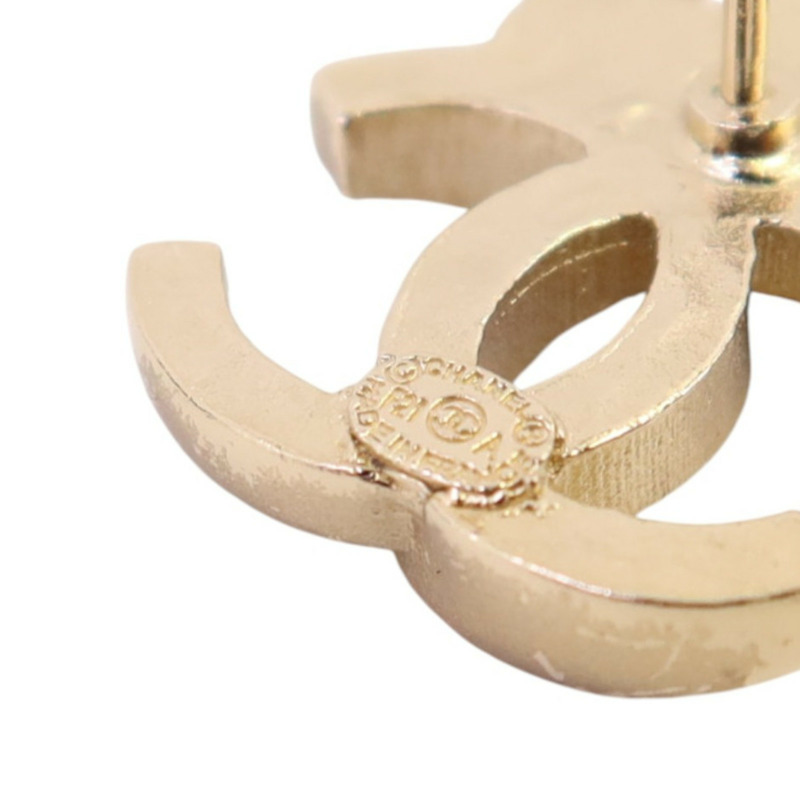 CHANEL 金屬/水鑽Earrings金扣耳環-6