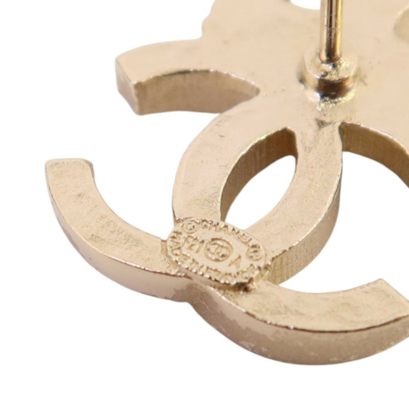 CHANEL 金屬/水鑽Earrings金扣耳環-7