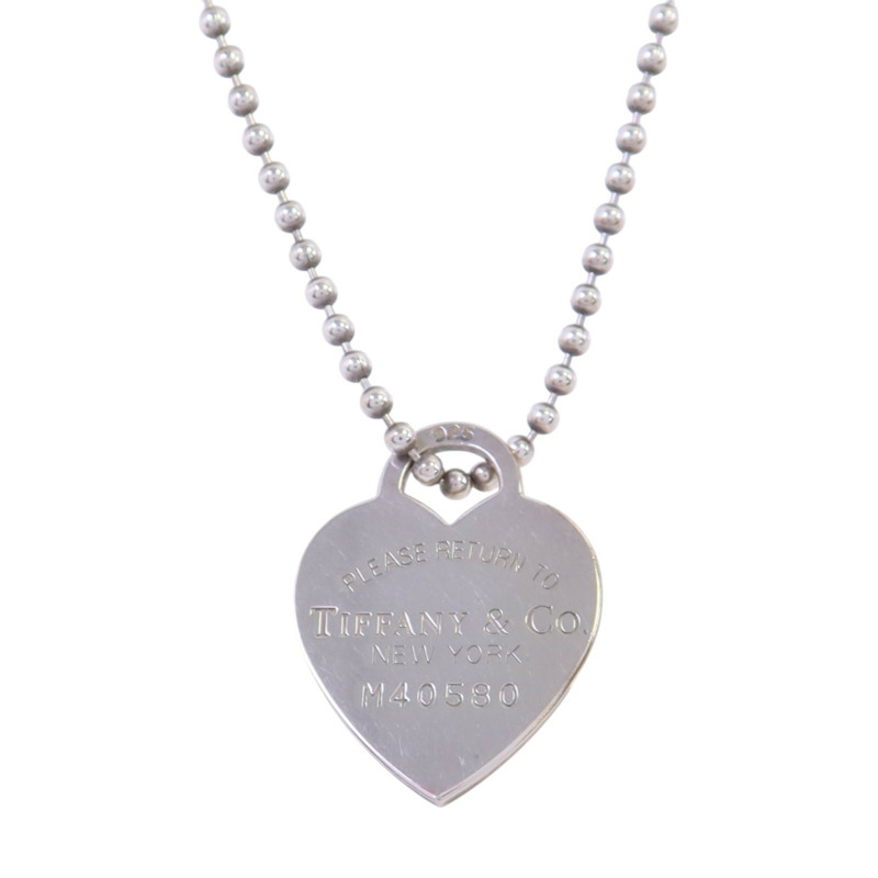 TIFFANY＆CO 925純銀Heart Long Necklcae銀扣項鏈-0