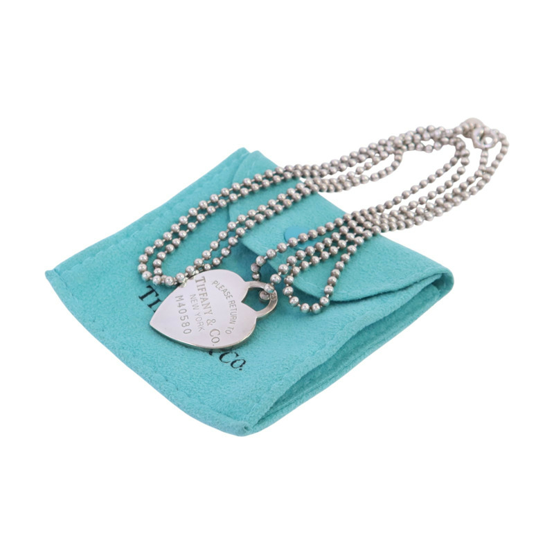 TIFFANY＆CO 925純銀Heart Long Necklcae銀扣項鏈-8