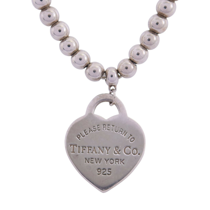 TIFFANY＆CO 925純銀Heart Necklcae銀扣項鏈-1