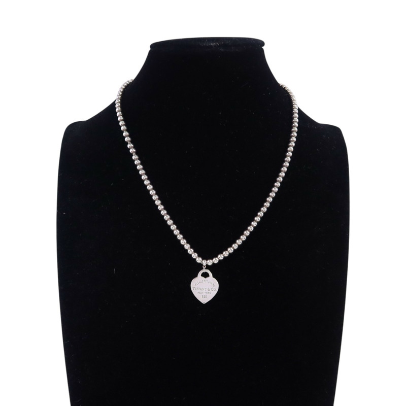 TIFFANY＆CO 925純銀Heart Necklcae銀扣項鏈-6