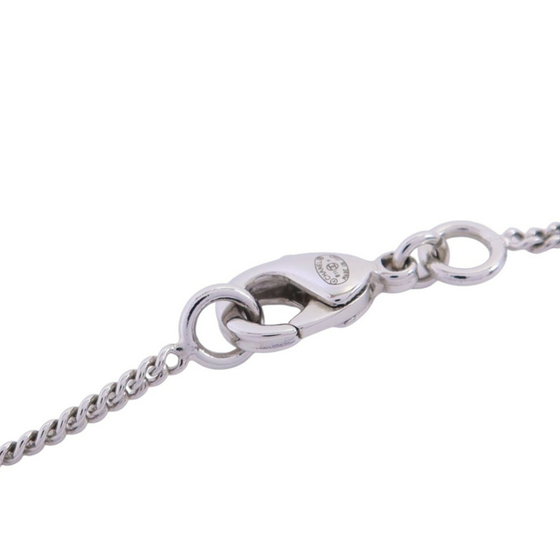 CHANEL 金屬/水鑽CC Necklace銀扣項鏈-3