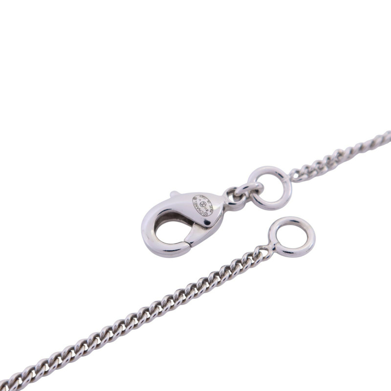 CHANEL 金屬/水鑽CC Necklace銀扣項鏈-4