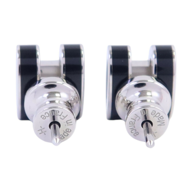 HERMES 金屬/琺瑯Mini Pop H Earrings銀扣耳環-2