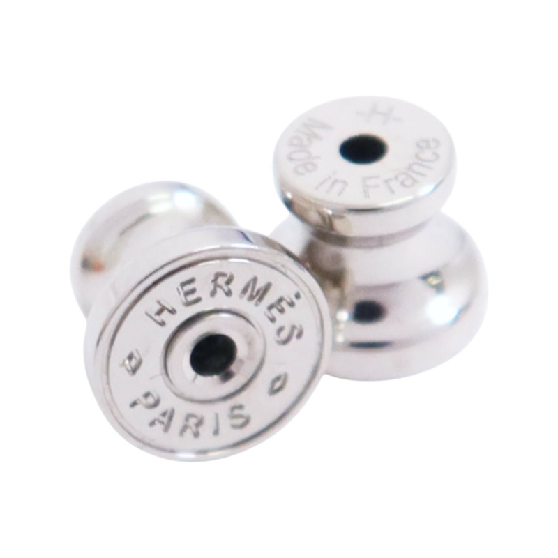 HERMES 金屬/琺瑯Mini Pop H Earrings銀扣耳環-5