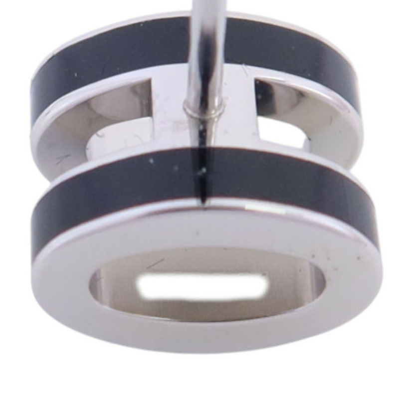 HERMES 金屬/琺瑯Mini Pop H Earrings銀扣耳環-6