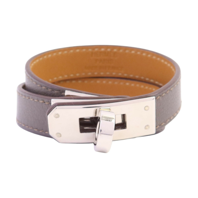 HERMES Swift皮革Kelly Double Tour Bracelet金扣手鏈-0