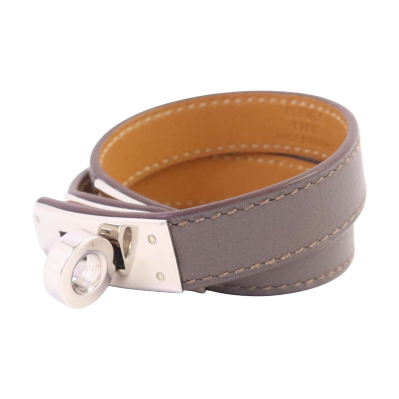 HERMES Swift皮革Kelly Double Tour Bracelet金扣手鏈-1