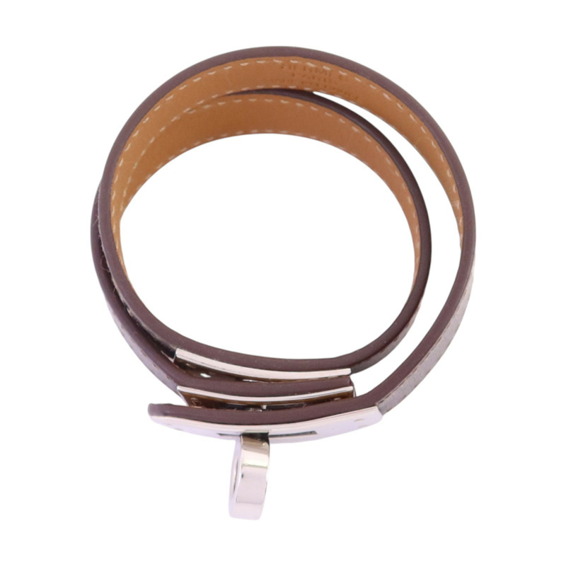 HERMES Swift皮革Kelly Double Tour Bracelet金扣手鏈-3