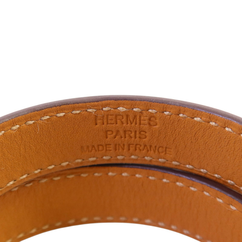 HERMES Swift皮革Kelly Double Tour Bracelet金扣手鏈-6