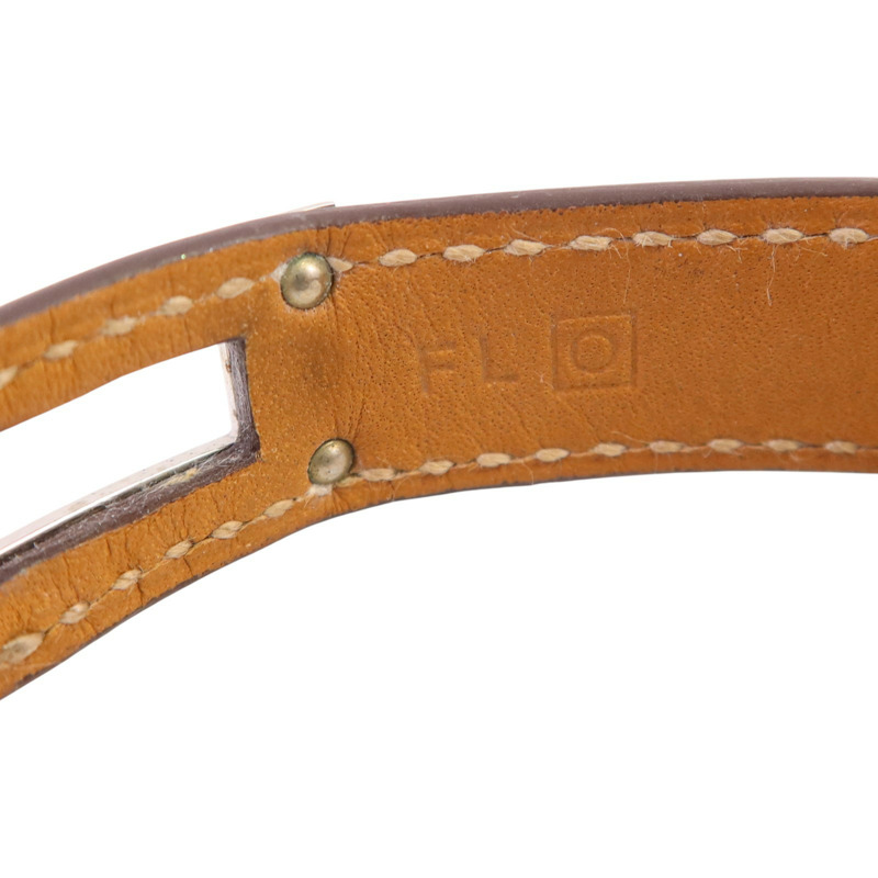 HERMES Swift皮革Kelly Double Tour Bracelet金扣手鏈-7