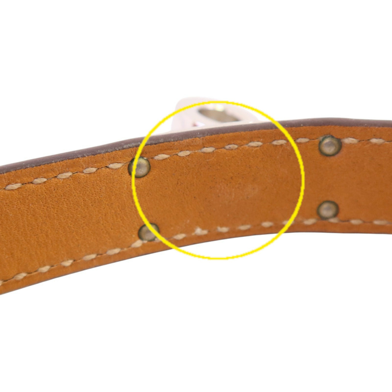 HERMES Swift皮革Kelly Double Tour Bracelet金扣手鏈-11