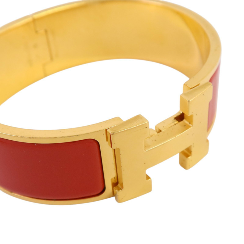 HERMES 金屬/琺瑯Clic-Clac H Bracelet金扣手鏈-5