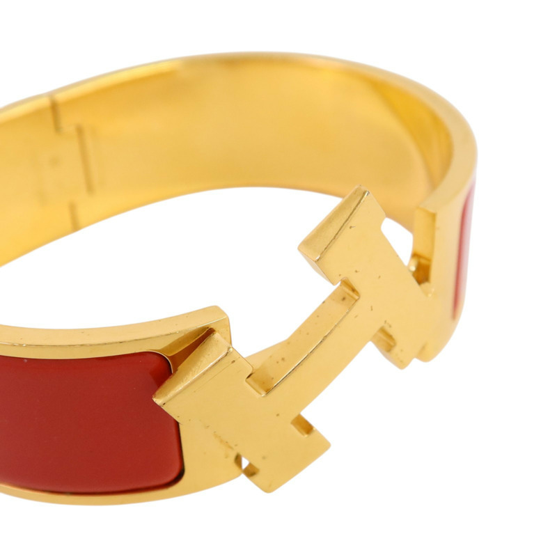 HERMES 金屬/琺瑯Clic-Clac H Bracelet金扣手鏈-6
