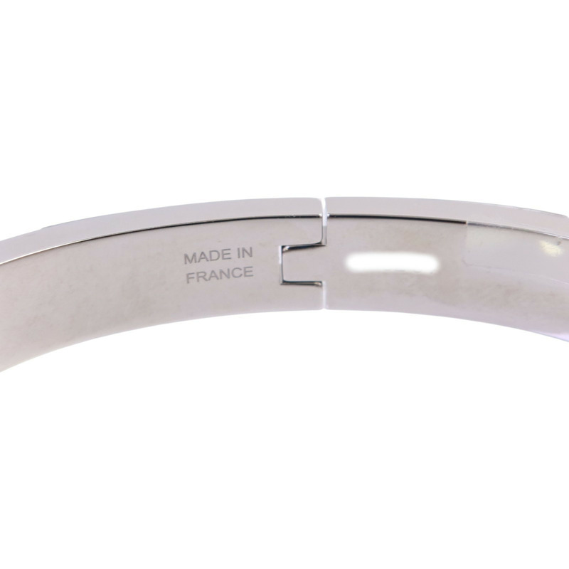 HERMES 金屬/琺瑯Mini Clic Kelly Bracelet銀扣手鏈-6