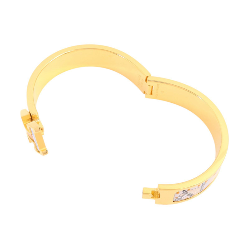 HERMES 金屬/琺瑯Armreif Clic H Bracelet金扣手鏈-6