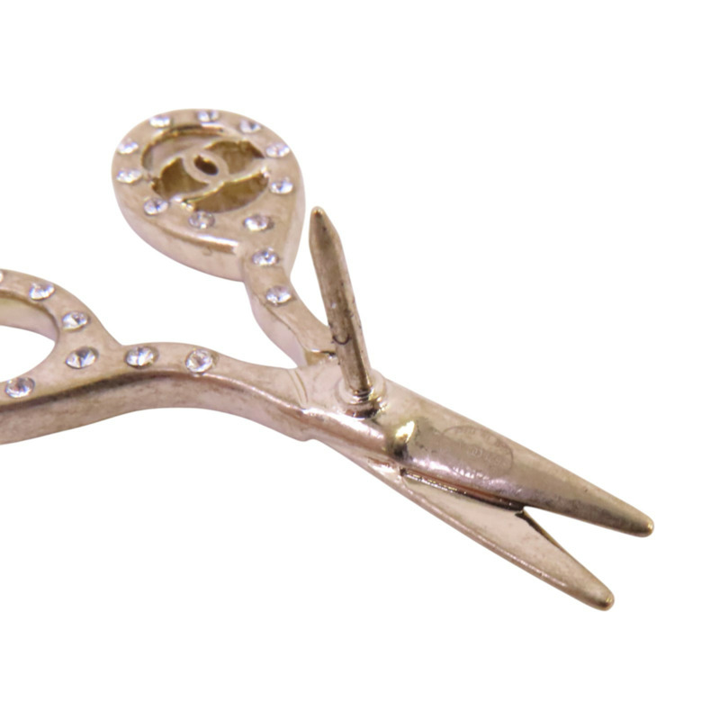 CHANEL 金屬/水鑽Brooch金扣胸針-10