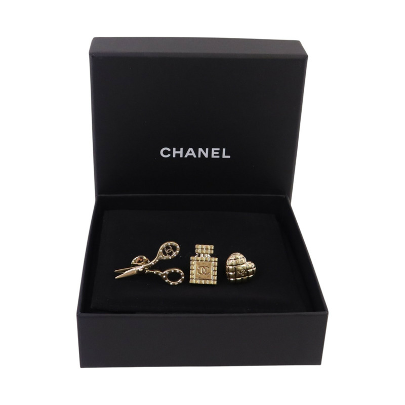 CHANEL 金屬/水鑽Brooch金扣胸針-13