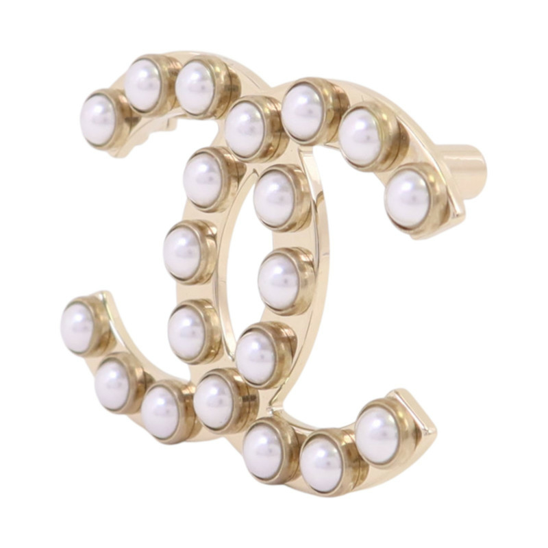 CHANEL 金屬/仿珍珠Brooch金扣胸針-2