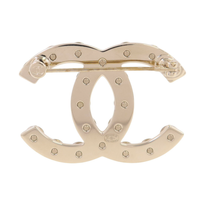 CHANEL 金屬/仿珍珠Brooch金扣胸針-3