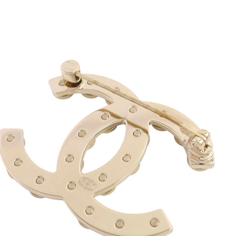 CHANEL 金屬/仿珍珠Brooch金扣胸針-5