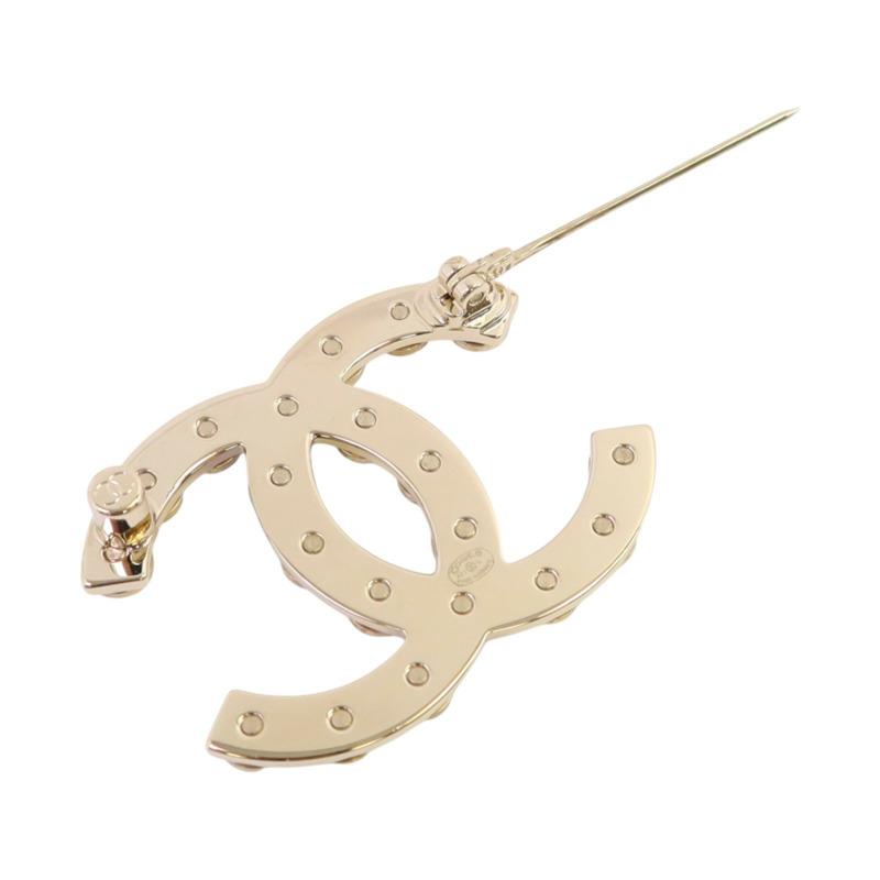 CHANEL 金屬/仿珍珠Brooch金扣胸針-8