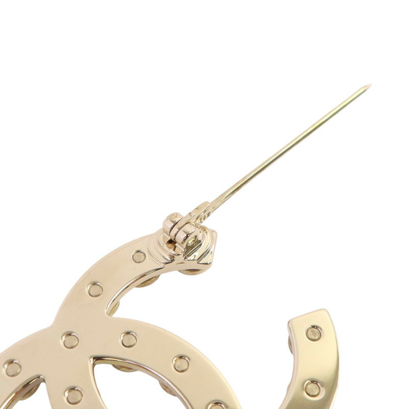 CHANEL 金屬/仿珍珠Brooch金扣胸針-9