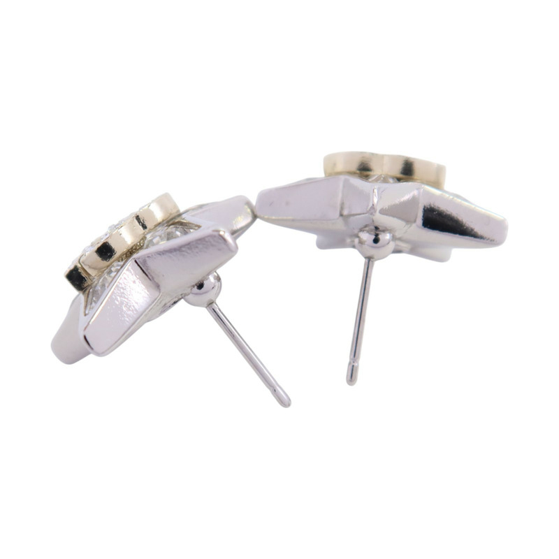 CHANEL 金屬/水鑽Earrings銀扣耳環-3