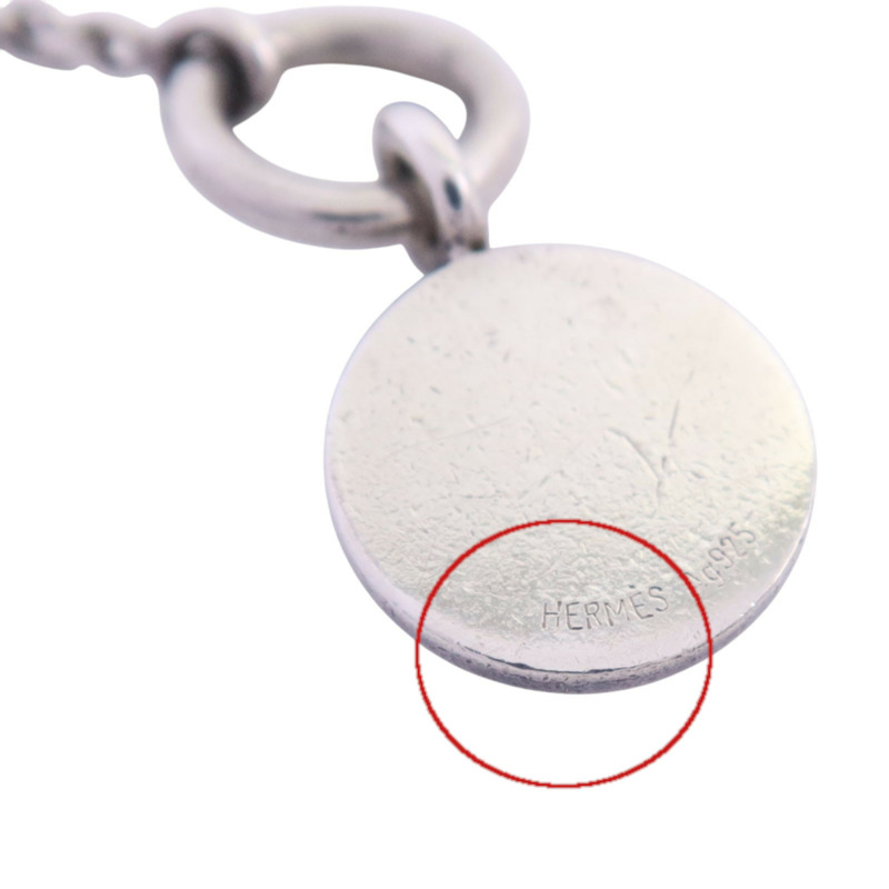 HERMES 925純銀Amulettes Ex-Libris Necklace銀扣項鏈-8