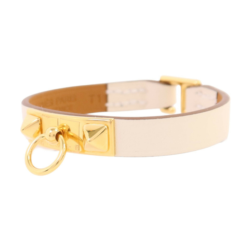 HERMES Swift皮革Mini Rivale Bracelet金扣手鏈-1