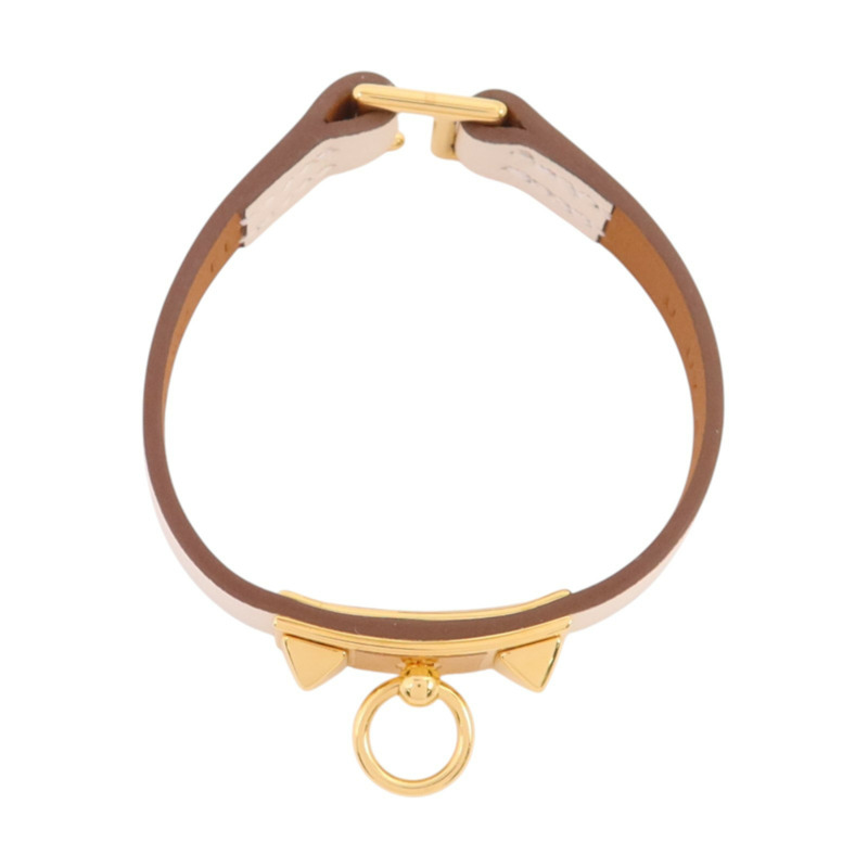 HERMES Swift皮革Mini Rivale Bracelet金扣手鏈-3