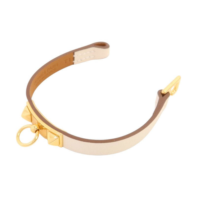 HERMES Swift皮革Mini Rivale Bracelet金扣手鏈-4