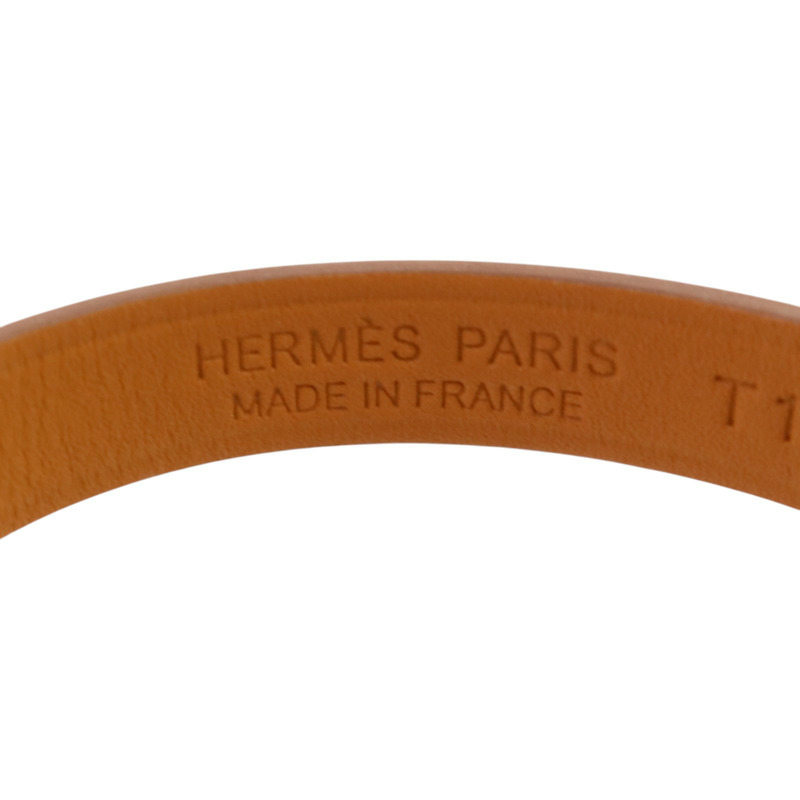 HERMES Swift皮革Mini Rivale Bracelet金扣手鏈-5